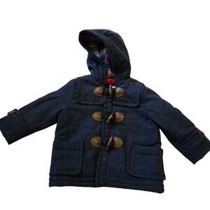 GAP Blue Wool Blend Pea Coat Toggle Paddington Kids Jacket, 12-18 Months